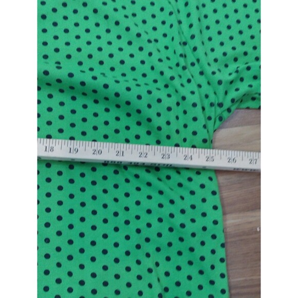 Carolina Colours Plus Womens 3X Green Black Polkadot Blouse Chic Stylish - Picture 9 of 11